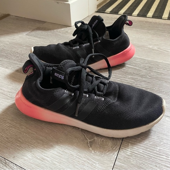 Adidas Cloudfoam Pure Running Shoes Lightweight Ombre Black Pink Size 8 - Picture 1 of 9